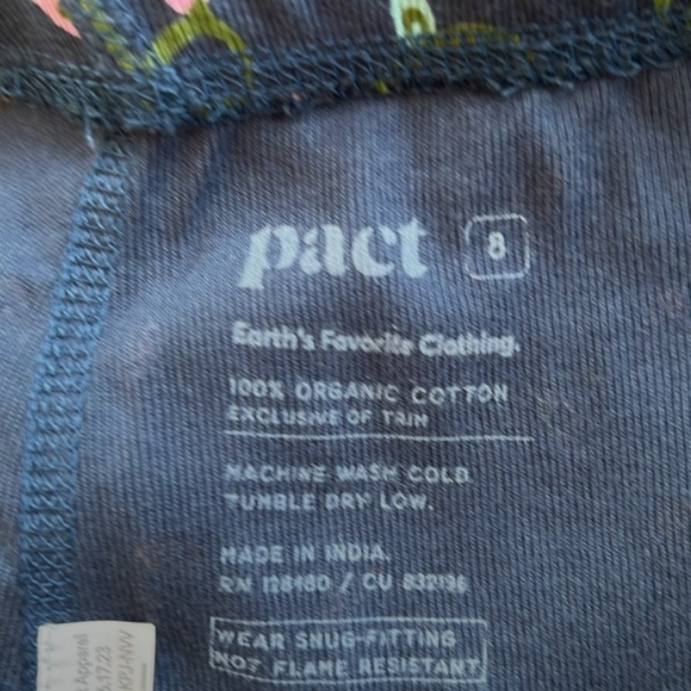 Pact organic cotton unisex kids Navy Lights Pajama Set - Picture 9 of 10